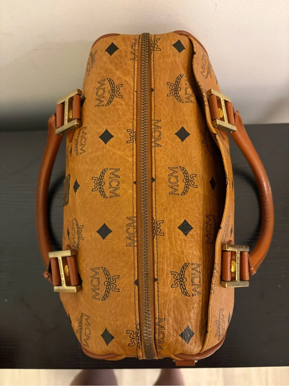 MCM Boston Bag / Top-Handle Boston Satchel in Cognac with COA